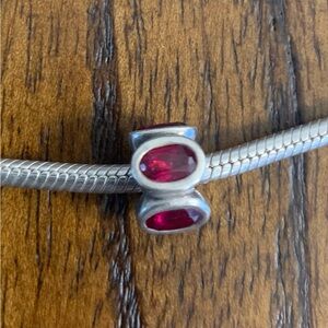 Elegant Silver and Red Gemstone Pendant